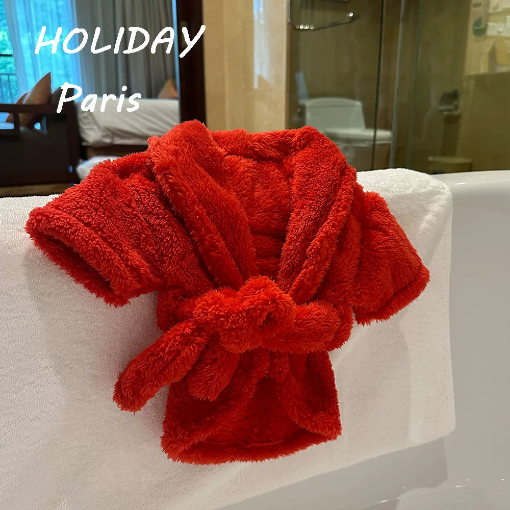Fandszms | Absorbent Puppy Bathrobe Towel for Small Dogs After Bath