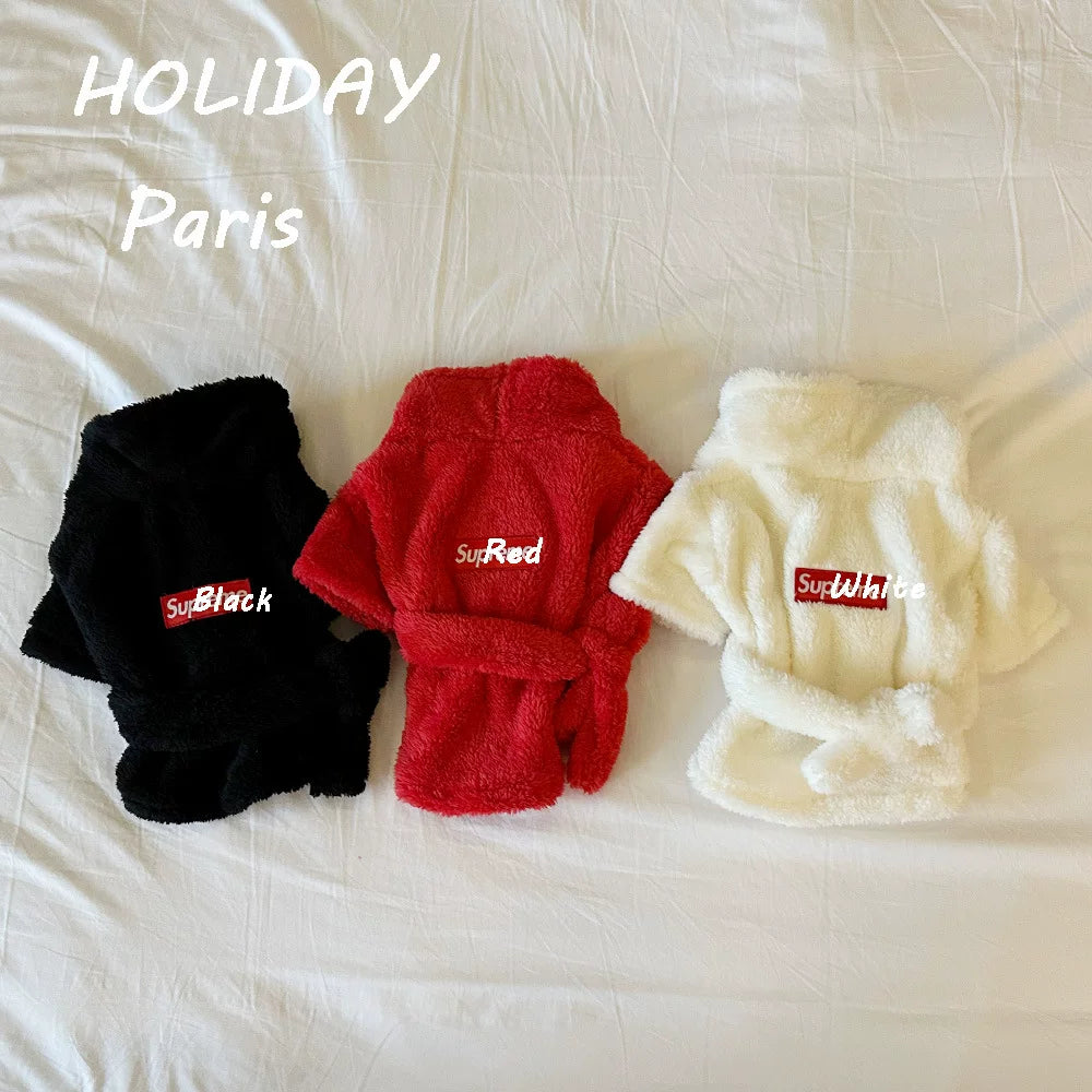 Fandszms | Absorbent Puppy Bathrobe Towel for Small Dogs After Bath