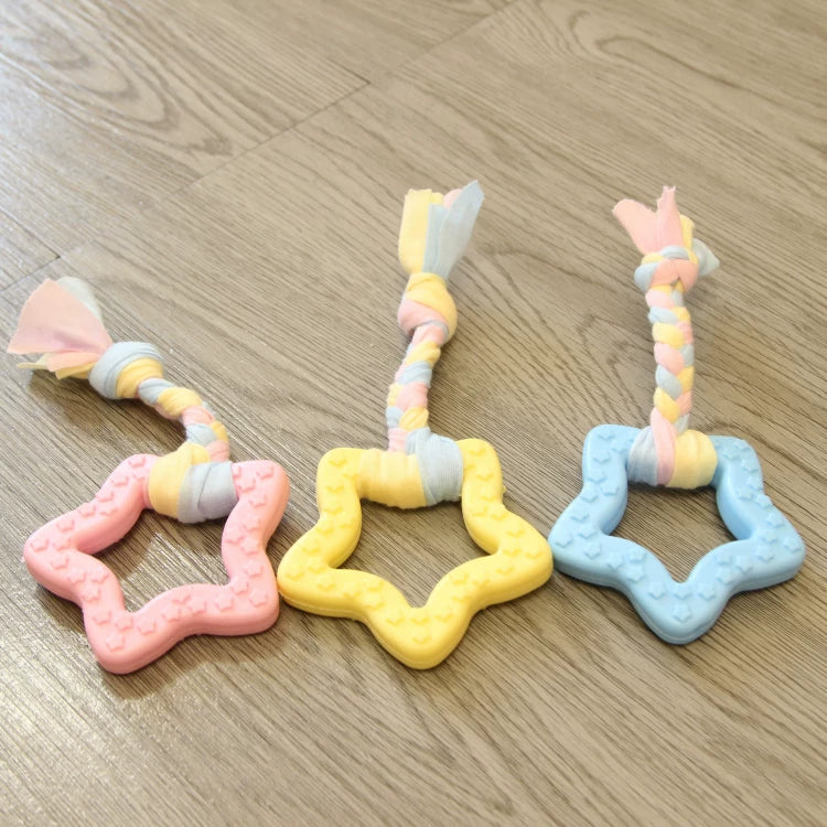 Fandszms | TPR Dog Chew Toy with Cotton Rope Knot for Small Dogs and Puppies