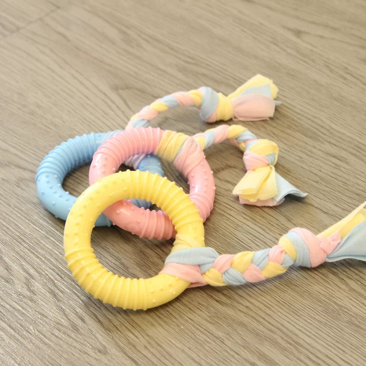 Fandszms | TPR Dog Chew Toy with Cotton Rope Knot for Small Dogs and Puppies