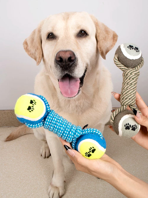 Fandszms | Rope Dumbbell Dog Toy for Large Dog Interactive Play