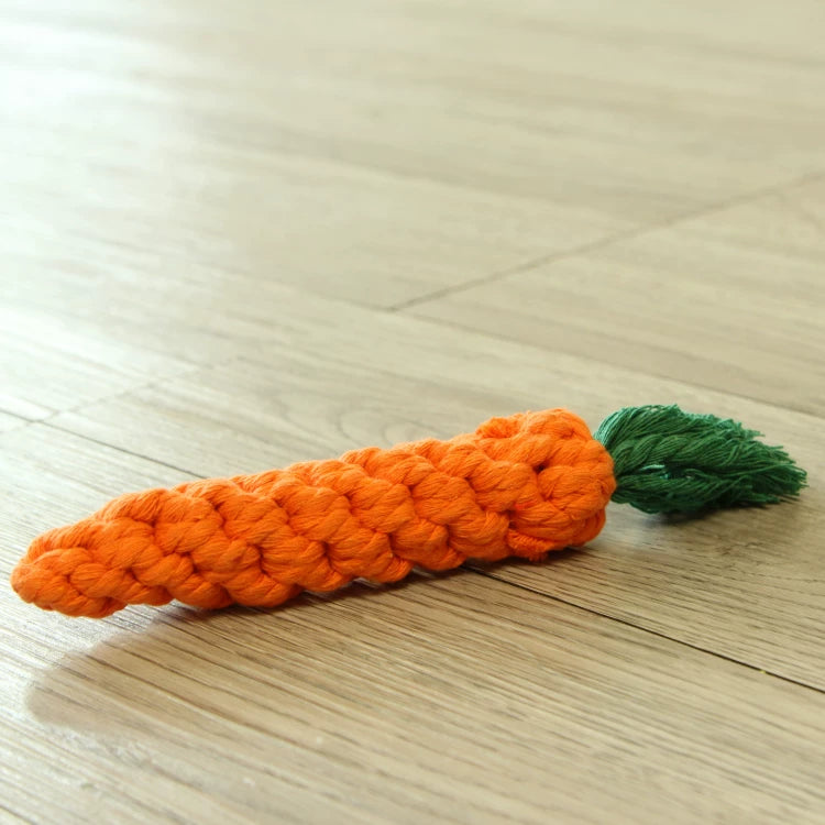 Fandszms | Cotton Rope Dog Toys with Vegetable and Fruit Design for Small Dogs
