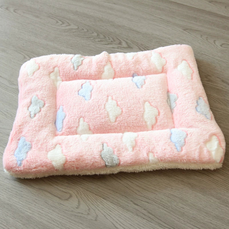 Fandszms | Warm Flannel Pet Sleeping Mat for Dogs and Cats Indoor Use