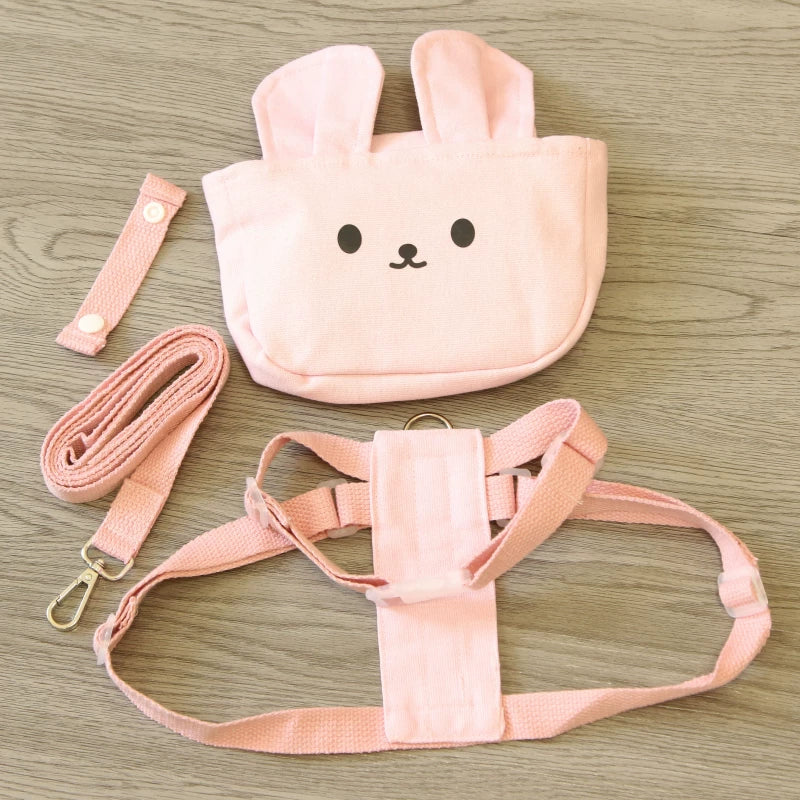Fandszms | Cat and Small Dog Harness with Portable Backpack for Walking