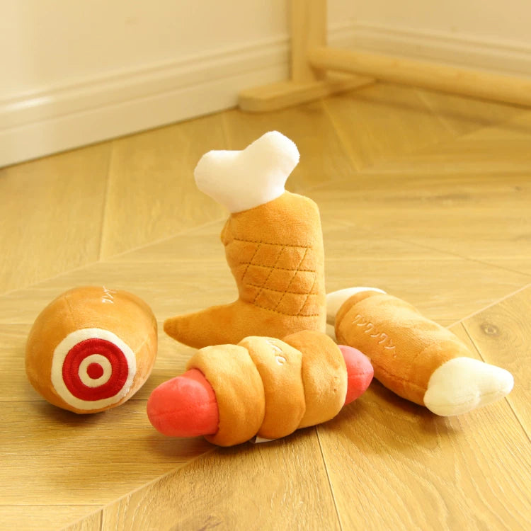 Fandszms | Plush Squeaky Dog Toys with Afternoon Tea Style for Small Dogs