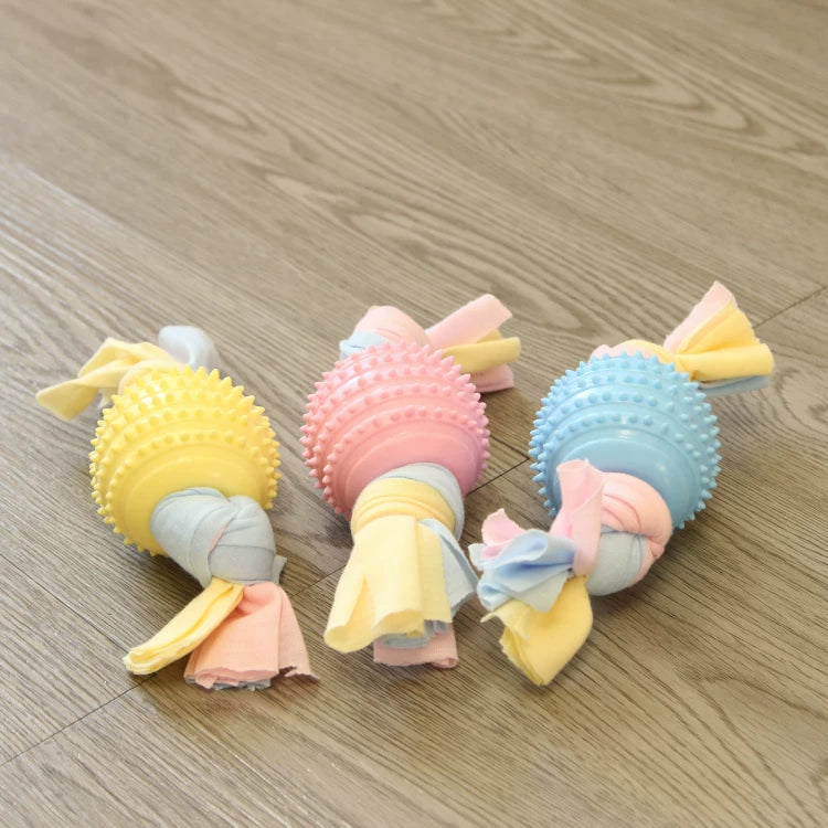 Fandszms | TPR Dog Chew Toy with Cotton Rope Knot for Small Dogs and Puppies