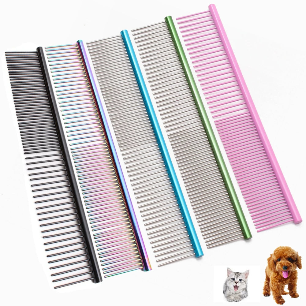 Fandszms | Stainless Steel Pet Grooming Comb for Dog and Cat Shedding Removal