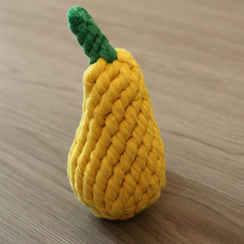 Fandszms | Cotton Rope Dog Toys with Vegetable and Fruit Design for Small Dogs
