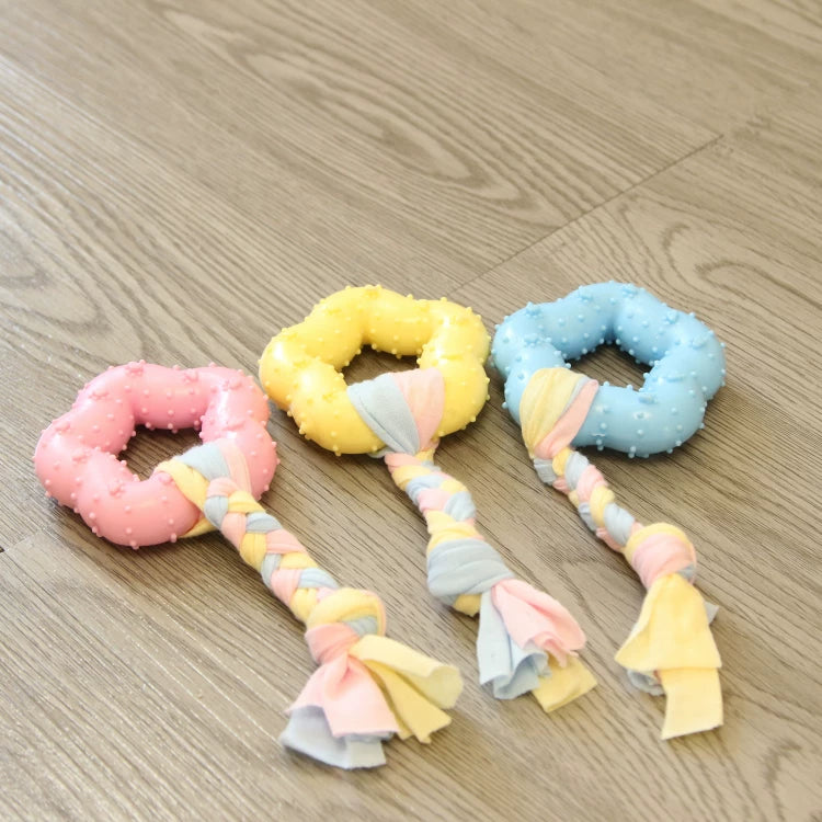 Fandszms | TPR Dog Chew Toy with Cotton Rope Knot for Small Dogs and Puppies