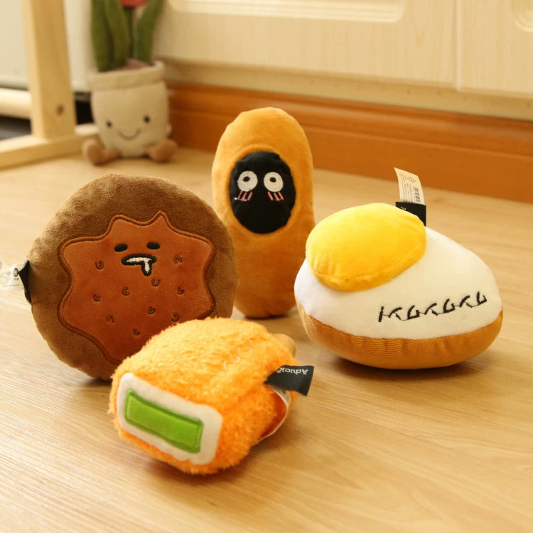 Fandszms | Plush Squeaky Dog Toys with Afternoon Tea Style for Small Dogs
