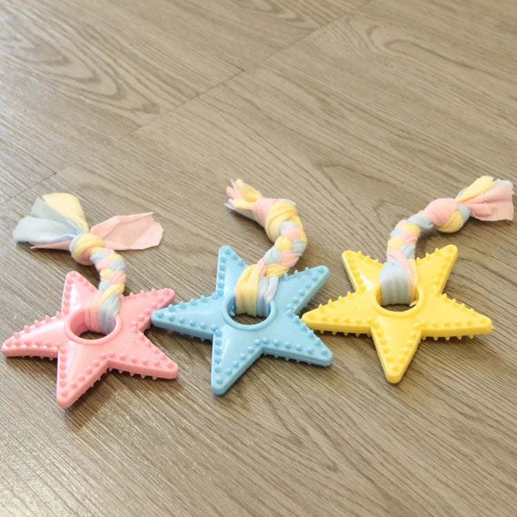 Fandszms | TPR Dog Chew Toy with Cotton Rope Knot for Small Dogs and Puppies