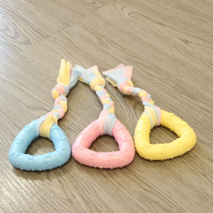 Fandszms | TPR Dog Chew Toy with Cotton Rope Knot for Small Dogs and Puppies
