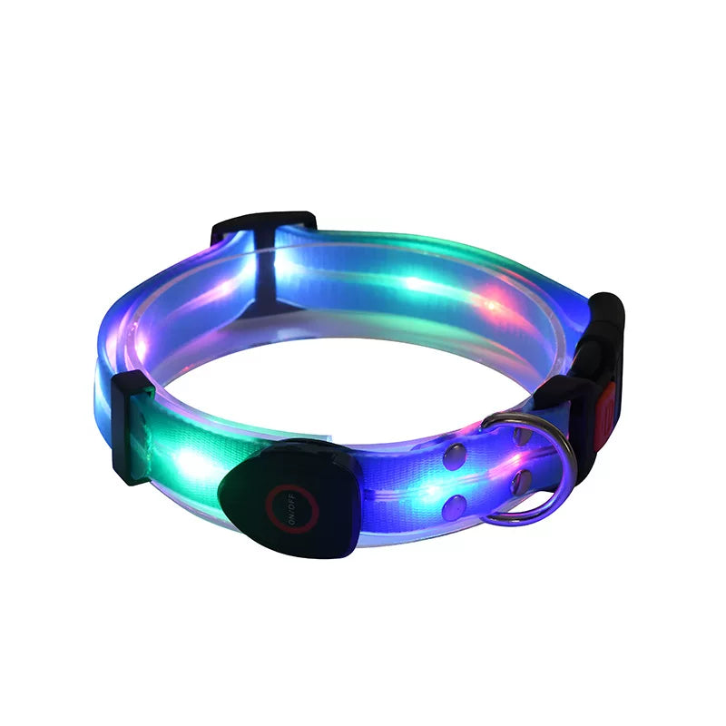 Fandszms | LED Glowing Dog Collar for Night Walking and Outdoor Visibility