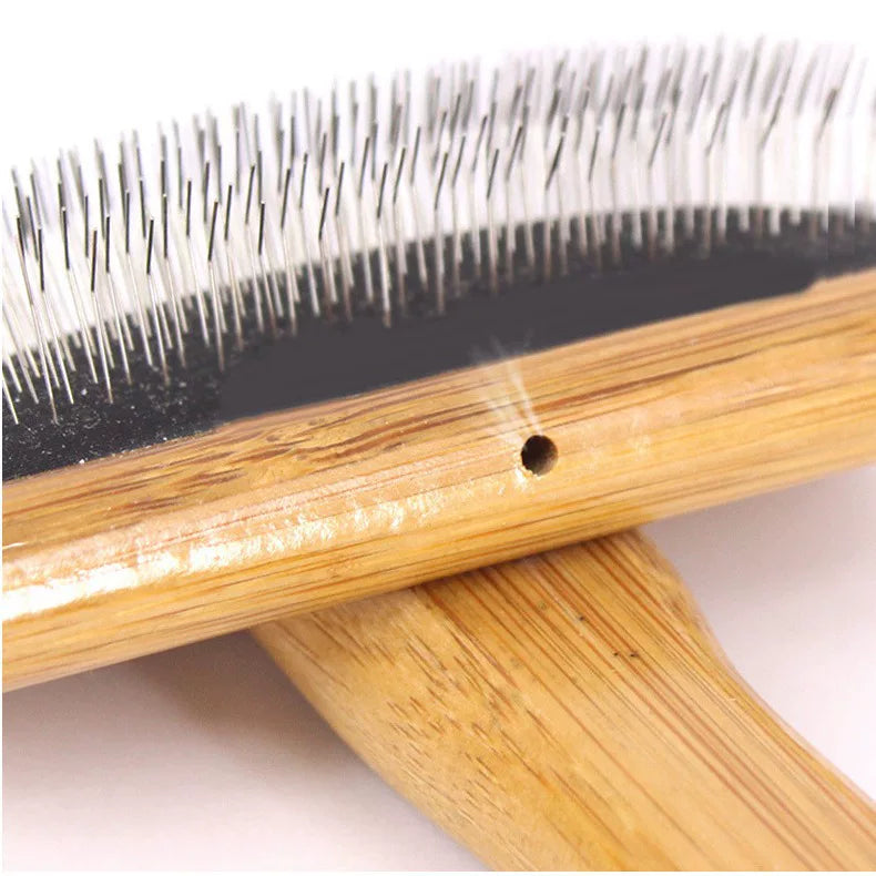 Fandszms | Wooden Handle Needle Comb for Dog and Cat Grooming Detangling