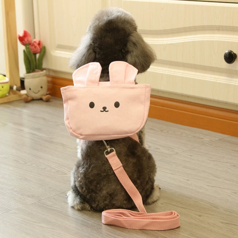 Fandszms | Cat and Small Dog Harness with Portable Backpack for Walking